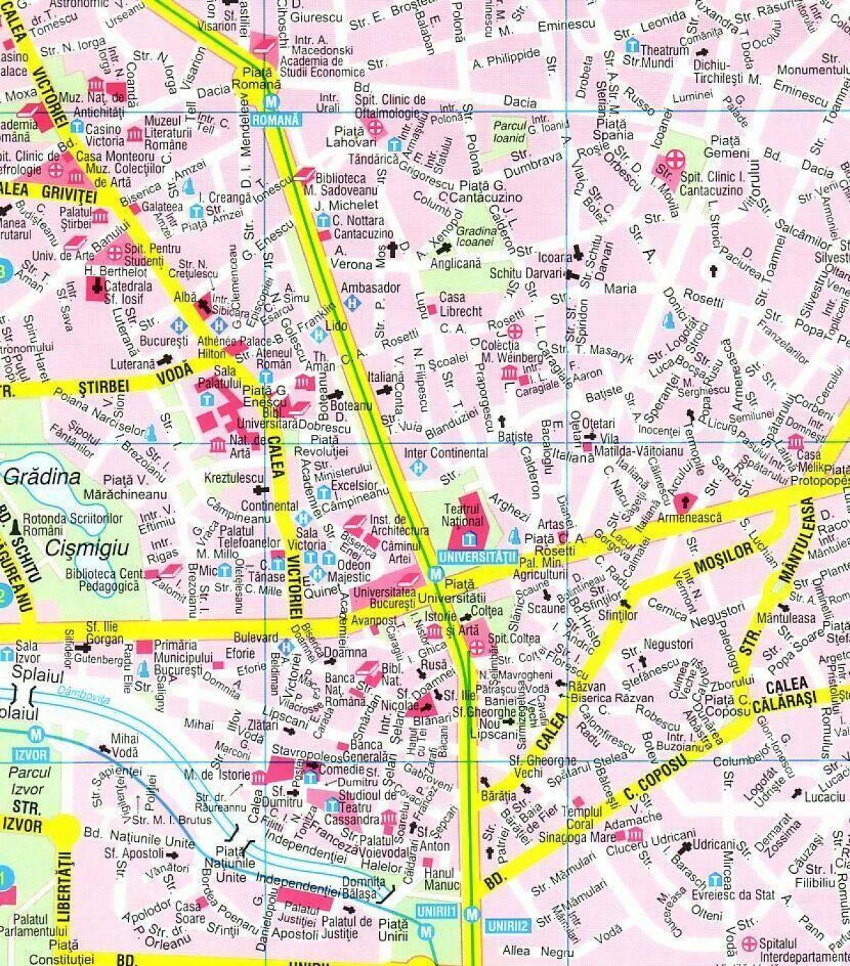 térkép bukarest város központ