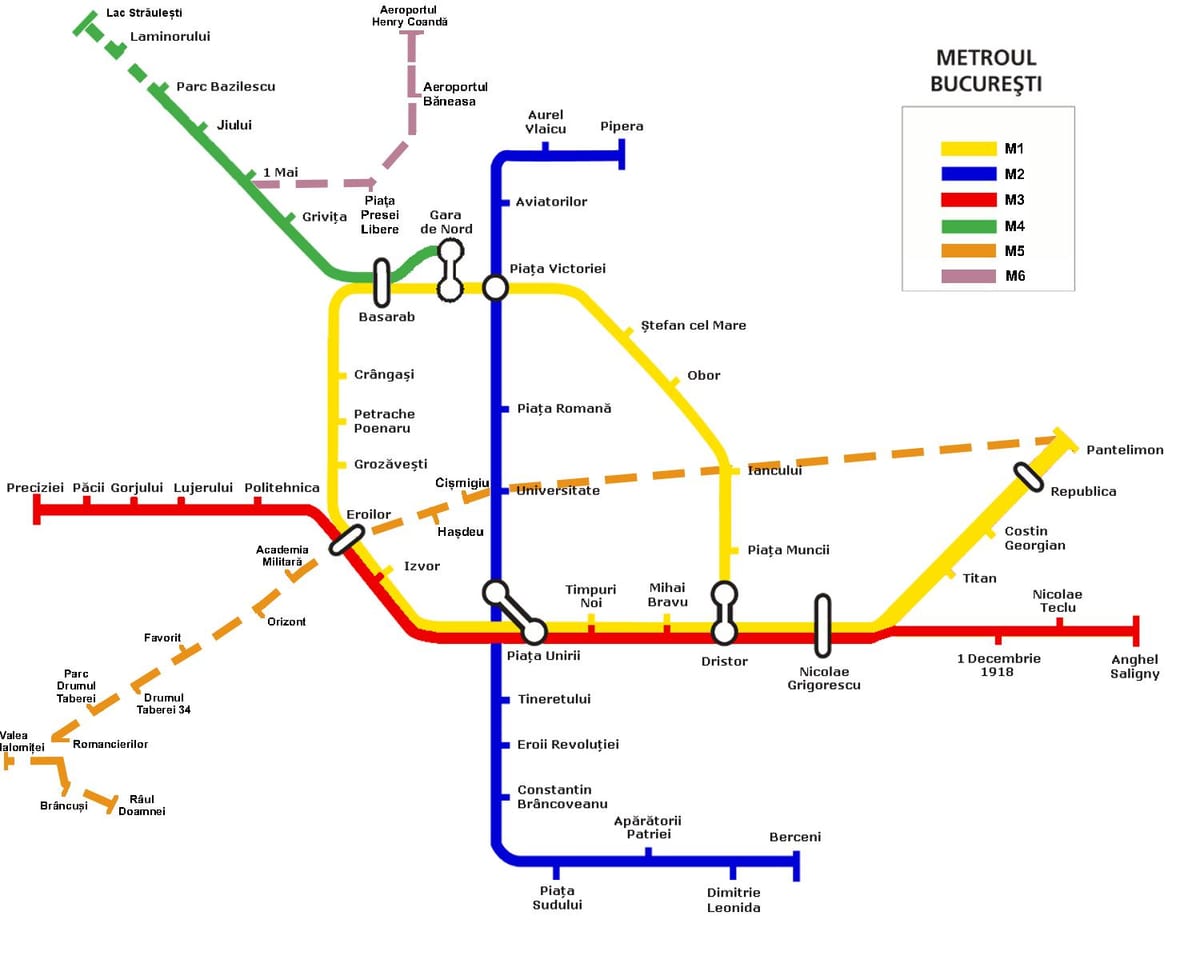 metró térkép, bukarest, románia