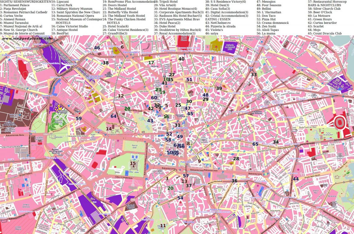 bukarest utca térkép