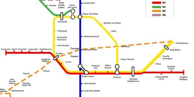 Metró térkép, bukarest, románia